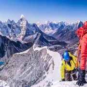 Amy Rendell on Island Peak