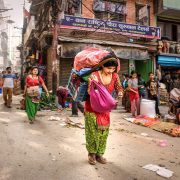 Kathmandu lady carrying load